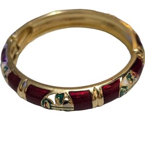 Enamel Hinged Bangle Bracelet, Beijing Opera Facial Makeup Bracelet L7